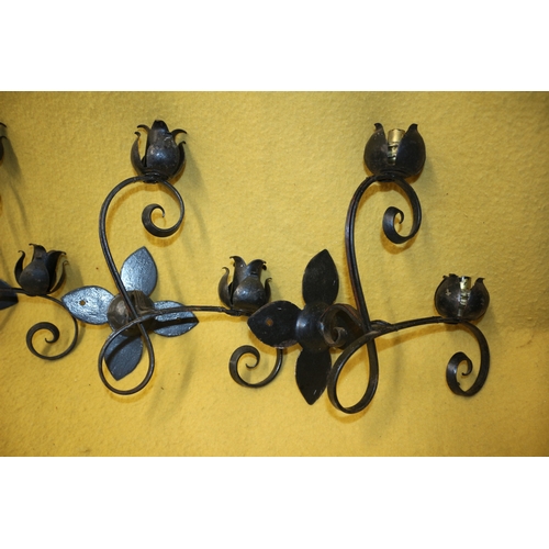 193 - 5x Wall Lights, Iron, 28cm Tall