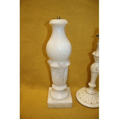 196 - x6 Lamp Bases Including Possible Marble, Tallest is 44cm