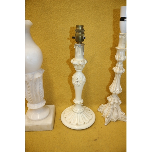 196 - x6 Lamp Bases Including Possible Marble, Tallest is 44cm