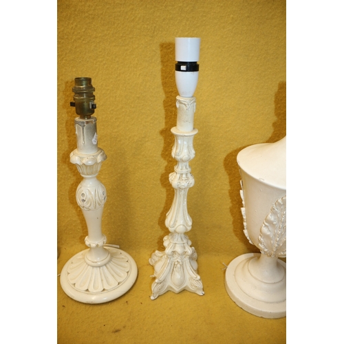 196 - x6 Lamp Bases Including Possible Marble, Tallest is 44cm