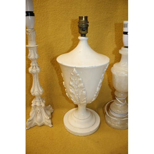 196 - x6 Lamp Bases Including Possible Marble, Tallest is 44cm