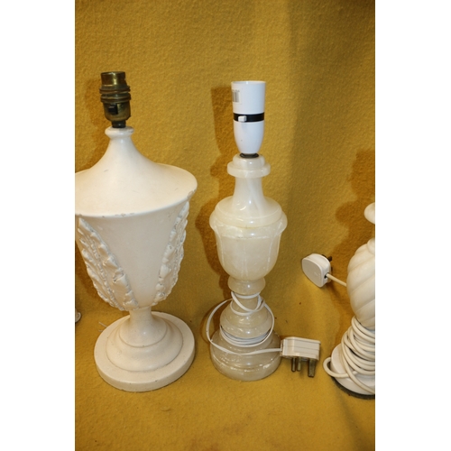 196 - x6 Lamp Bases Including Possible Marble, Tallest is 44cm