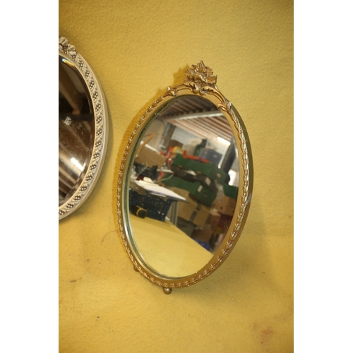 200 - 2 Aged Mirrors, 1 is Freestanding & 1 is Bevelled Edged. Largest is  50cm Tall