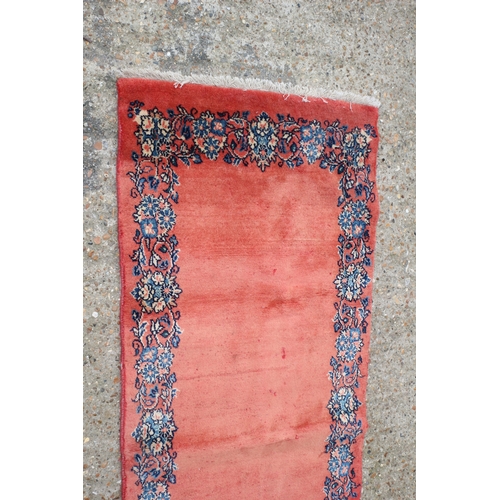 203 - Vintage Long Salmon Coloured Runner, 376cm Long