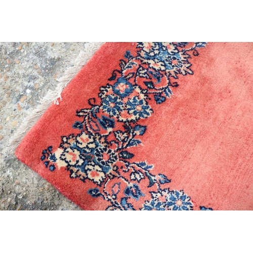 203 - Vintage Long Salmon Coloured Runner, 376cm Long