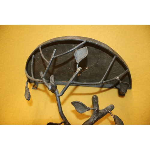 205 - Bird Wall Stand, 31cm Tall Plus Iron Stand