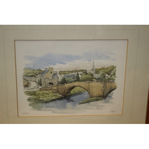 224 - Watercolour of Bridge by Lockey, 39 x 34 cm