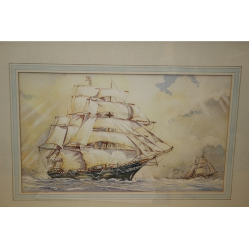 231 - Watercolour of the Cutty Sark by B.Doctor, 57 x 42 cm