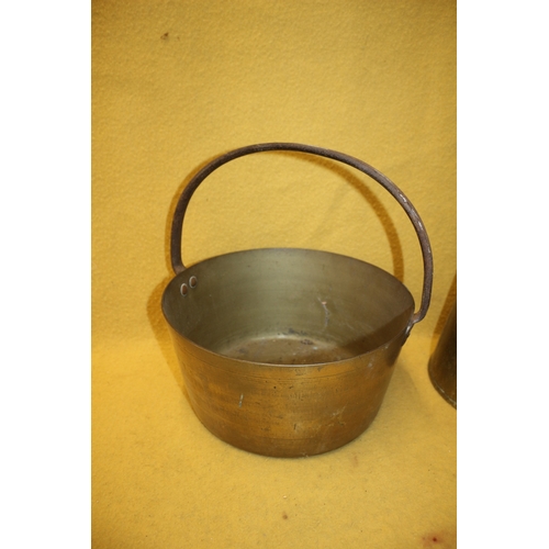 240 - Very Heavy Bronze Preserve Pan & Jug , 39cm Tall