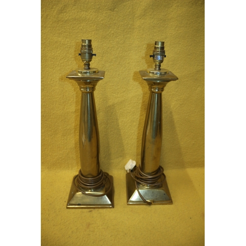 241 - 2 x Nicely Weighted Brass Lamps, 50cm Tall