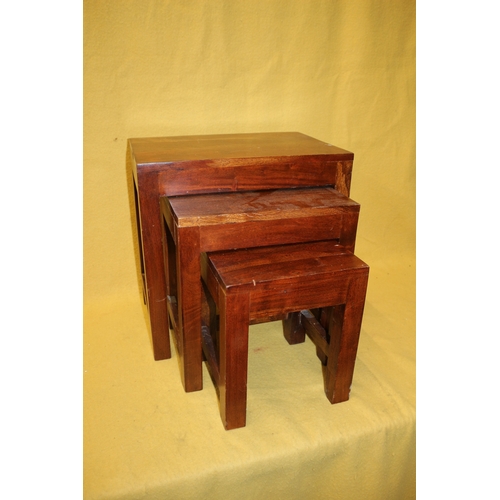 244 - Nest of 3 Solid Wood Tables