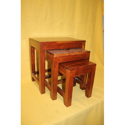 244 - Nest of 3 Solid Wood Tables