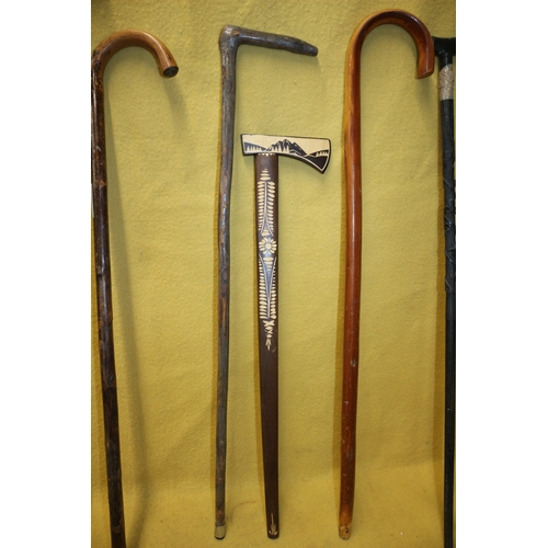 251 - 8 Vintage Walking Sticks Including Hospital