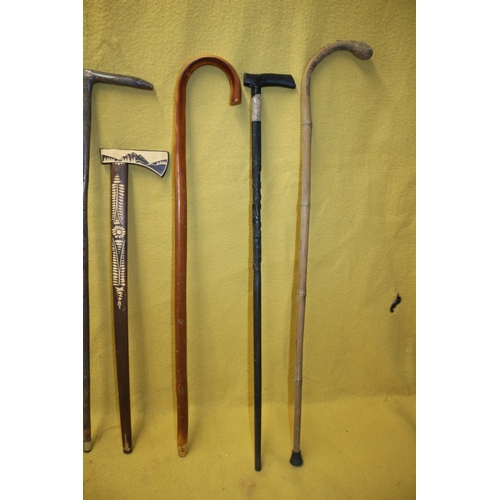 251 - 8 Vintage Walking Sticks Including Hospital