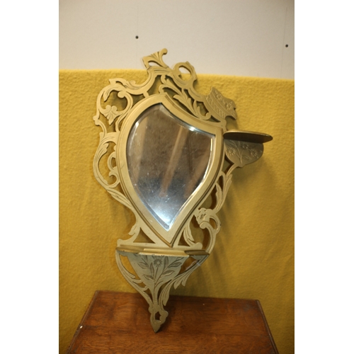 267 - 3 Tables and Bevelled Edged Unusual Shaped Mirror