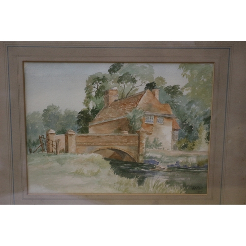 429 - 1944 Watercolour Depicting a Bridge, 63 x 53 cm