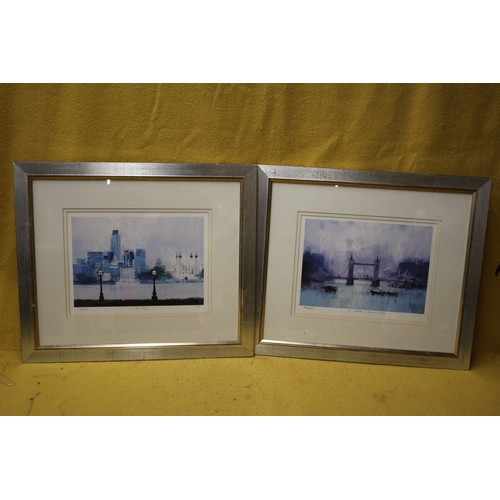 432 - 2 Signed Limited Edition Prints, 'The City' & 'St Pauls & Tower Bridge' , 67 x 52 cm each