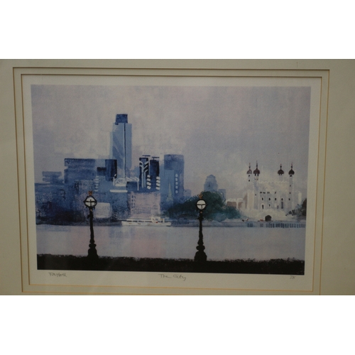 432 - 2 Signed Limited Edition Prints, 'The City' & 'St Pauls & Tower Bridge' , 67 x 52 cm each