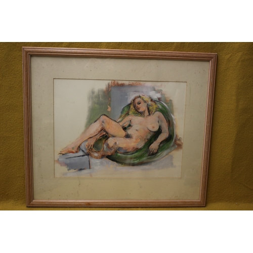 433 - Oil on Board of a Naked Lady, 73 x 63 cm