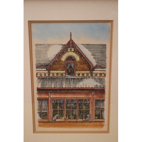 446 - Signed Watercolour of Shop Scene