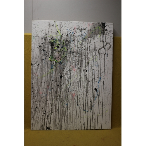 448 - Large Canvas of Paint Drips/Run, 122 x 92 cm