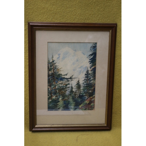 58 - 1927 Watercolour Of The Forest & Mountain, F/G, 44 x 34cm