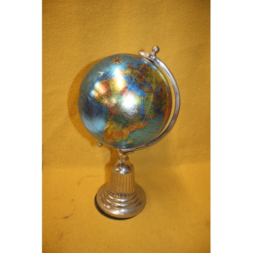 93 - World Globe on Stand, 40cm Tall