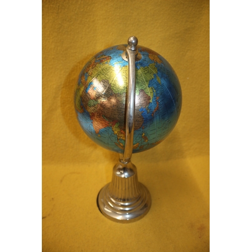 93 - World Globe on Stand, 40cm Tall