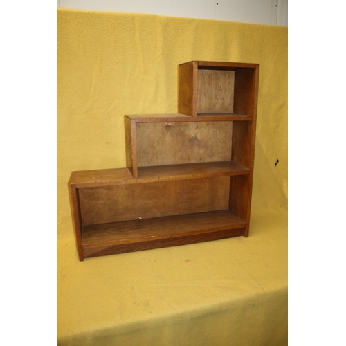 452 - Vintage Solid Wood Step Bookcase