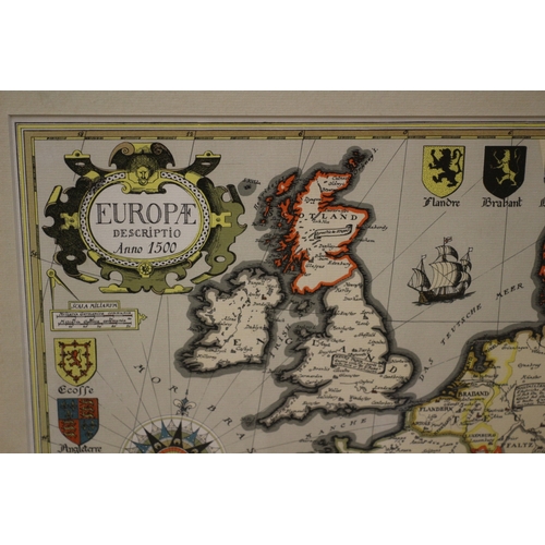 460 - Aged, Hand Coloured Map of Europe - 58 x 48