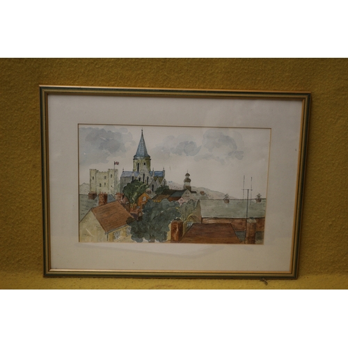 463 - Watercolour of Rochester Scene by David Tapley - 52 x 38