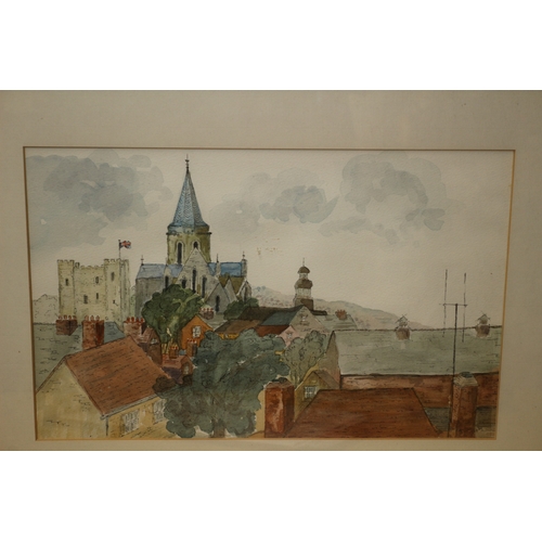 463 - Watercolour of Rochester Scene by David Tapley - 52 x 38