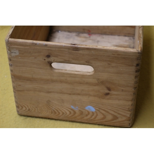 471 - Pine Storage Box with Elephant carving - 40 x 30 x 24cm