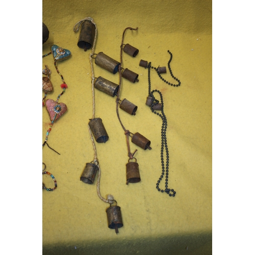 476 - Vintage - Possibly Antique, Brass Bells and Indian Ceremonial Items including Prayer Bells plus Cow ... 