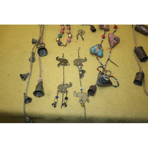 476 - Vintage - Possibly Antique, Brass Bells and Indian Ceremonial Items including Prayer Bells plus Cow ... 