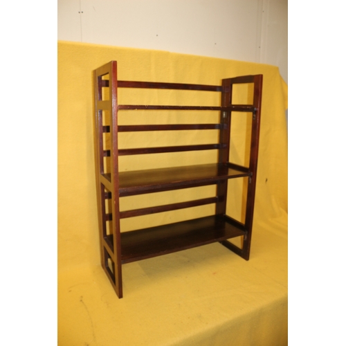 480 - Romanian Made Solid Wood Folding Shelf Unit - 103cm Tall