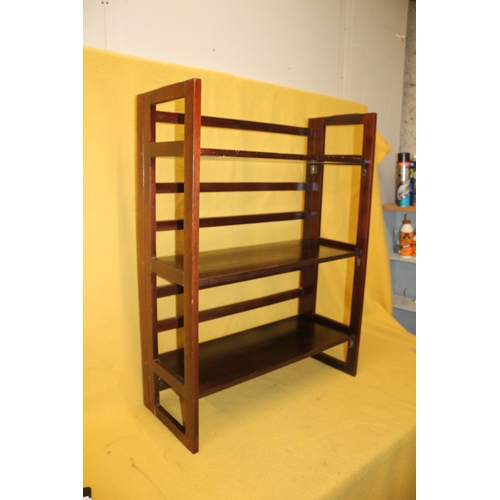 480 - Romanian Made Solid Wood Folding Shelf Unit - 103cm Tall