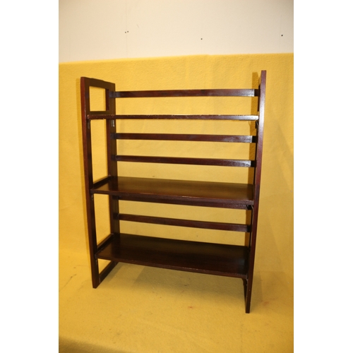 480 - Romanian Made Solid Wood Folding Shelf Unit - 103cm Tall