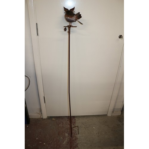 81 - Metal Bird on Pole, Robin, 126cm Tall