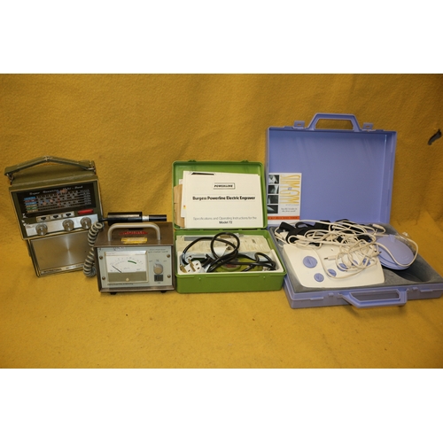 507 - Mixed electrical items to include a Geiger Counter, Box Radio, Engraver and a Body Toning Machine