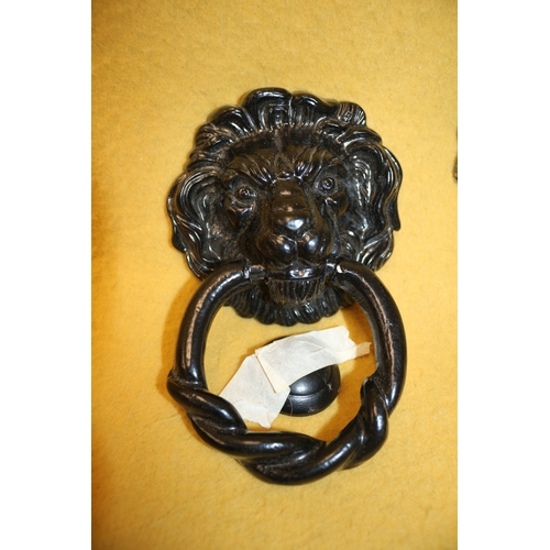 523 - Old Lion Head Door Knocker x 2