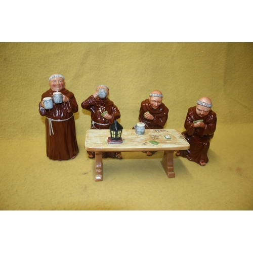 161 - x4 Monks With Table