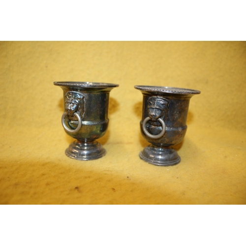 227 - x2 Viners of Sheffield Silver Plate Egg Cups, 7.5cm Tall