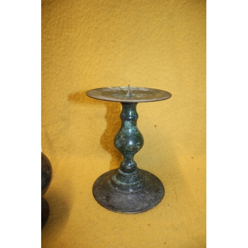 230 - 2x Candlesticks, Lamp Base and Glass Car