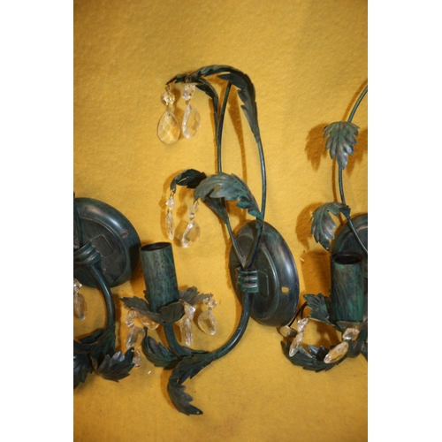 266 - x2 Metal Cream Shades Plus 4x Wall Lights