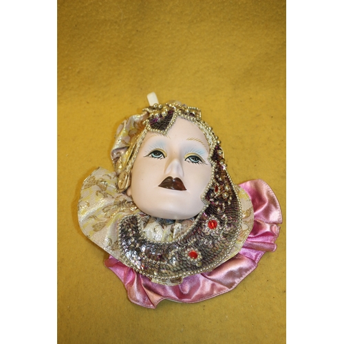 12 - Signed Porcelain Mask, New Orleans