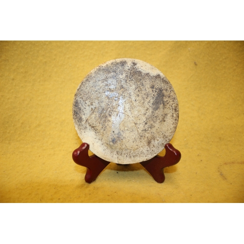 20 - Very Old Plaster Disc, 12cm diameter