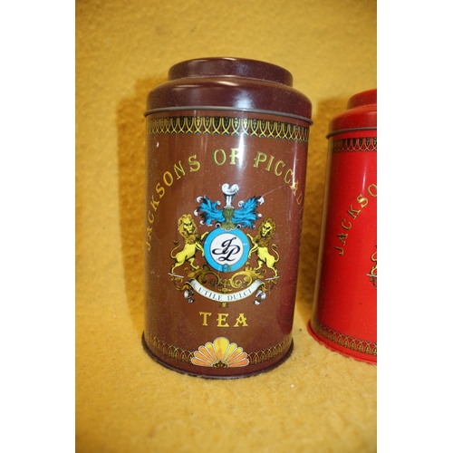 25 - 2 Jacksons of Piccadilly Tins, 17cm tall