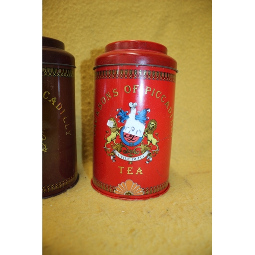 25 - 2 Jacksons of Piccadilly Tins, 17cm tall