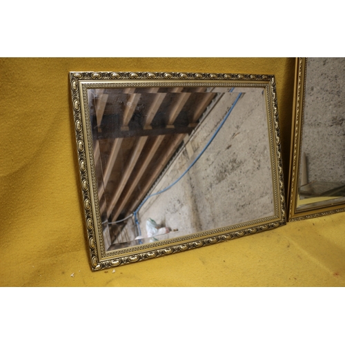 40 - 2 Bevel Edged Gilded Mirrors, Largest is 56 x 86 cm